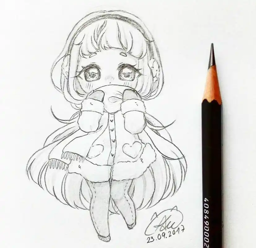 软萌可爱的卡通人物线稿,太好看了,画风超棒