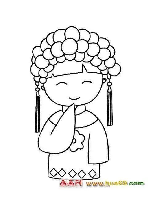 古装结婚服装简笔画