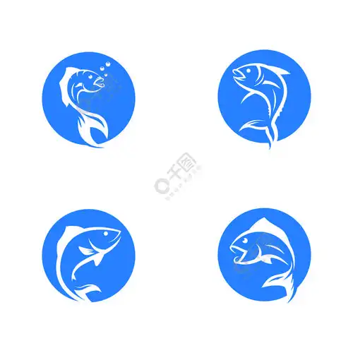 鱼标志模板矢量图标设计