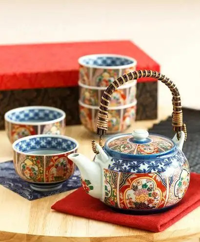 日本古伊万里有田烧茶具礼盒装