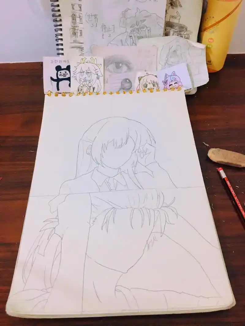 今天随便画一个#手绘 #临摹 #式守 #二次元 #动漫老婆 - 抖音