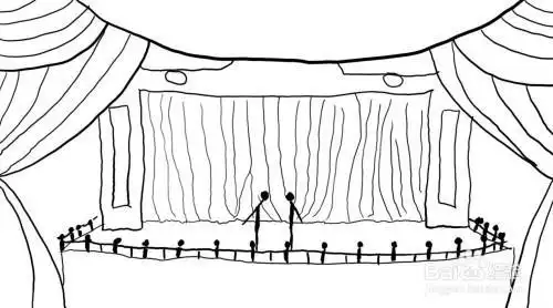 舞台上的幼儿简笔画舞台简笔画舞台简笔画舞会主题简笔画挑版漫画简笔