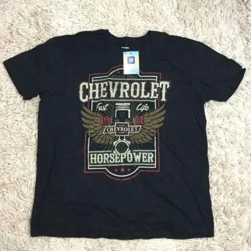 chevrolet horsepower official gm product size 2xl black t-shirt