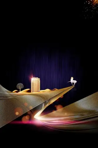 大气黑金房地产荣耀开盘背景素材