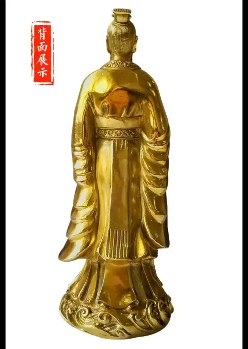 辉客映上 纯铜财神爷范蠡神像兴商文财神佛像范蠡铜器家饰品桌面摆件