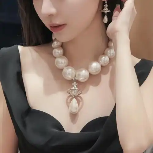高版本西太后易m玲同款巨大珍珠项链 个性网红同款沙僧大珍珠项链