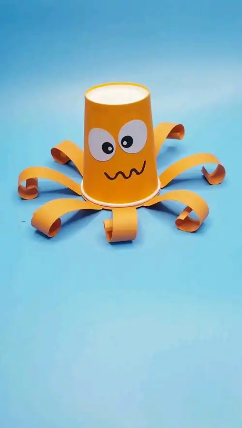 手工制作#纸杯变身萌萌的小章鱼,你们喜欢吗?-度小视