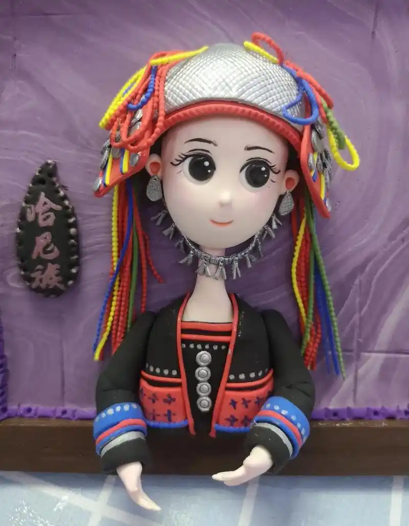 哈尼族黏土娃娃～～#超轻粘土手工 #手工娃娃 #黏土手办 # - 抖音