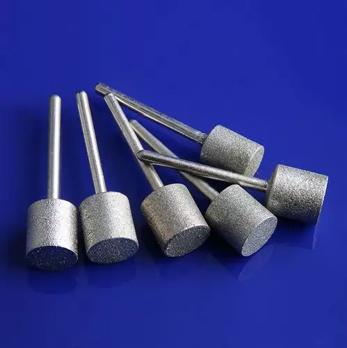 圆柱形金刚砂磨头电磨头玉石刻原石去皮打磨头细砂磨棒柱型金刚砂3x10