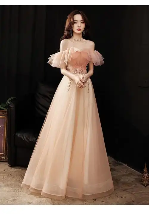 礼服高贵优雅礼服女2021新款晚礼服2021新款气质优雅高腰修身生日宴会