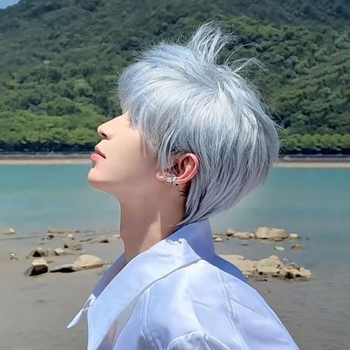 银色假发男短发日系男生微分碎盖全头套男士韩版帅气碎发刘海发套