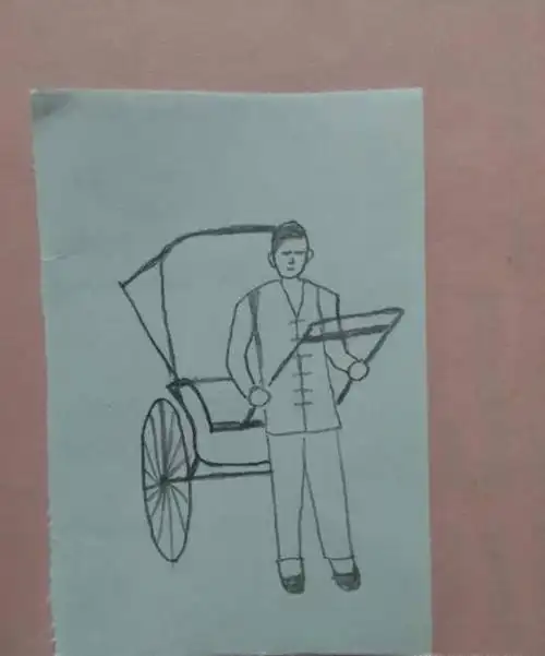 骆驼祥子拉车简笔画怎么画