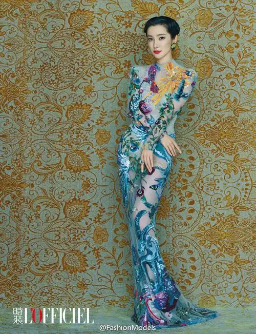 李冰冰复古风大片 红唇配旗袍气质优雅