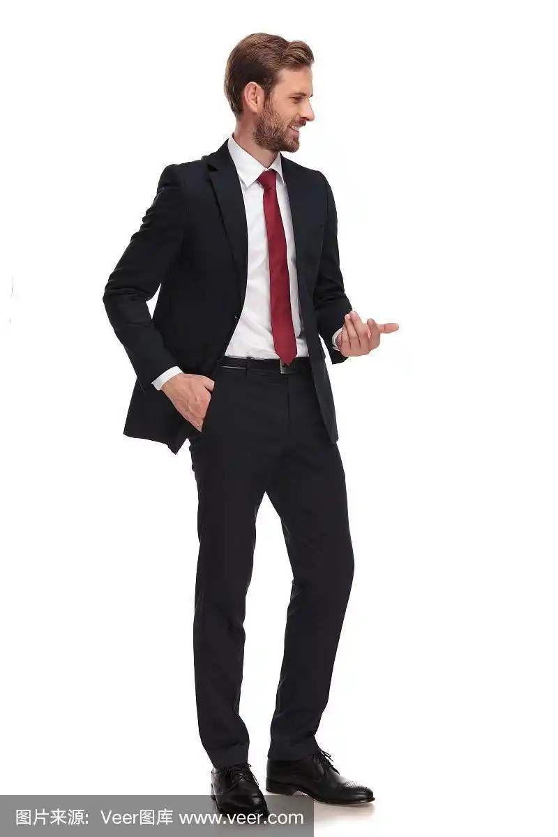 看,男商人,侧面视角,做手势,商务