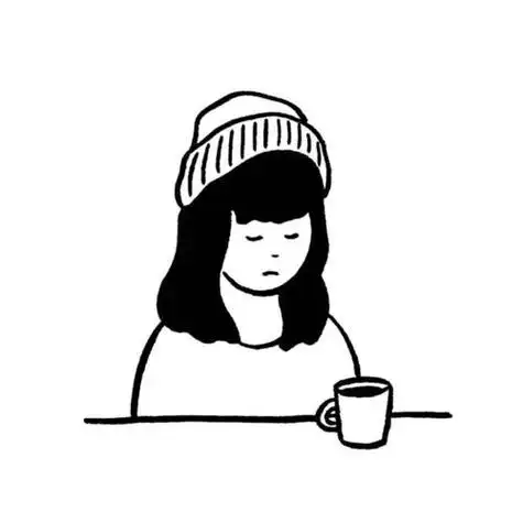 叹气简笔画头像女