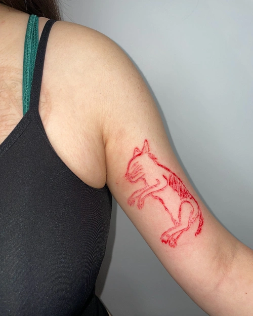 宠物肉雕纹身设计手臂割皮纹身女7