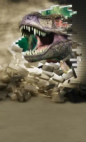【无】3d恐龙高清立体背景墙装饰画
