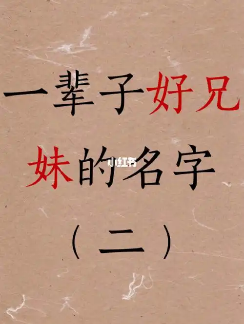 一辈子好兄妹的名字二