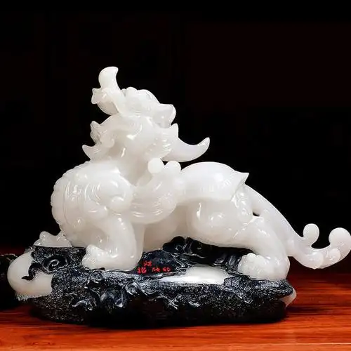 【纳财辟邪】白玉招财聚福貔貅摆件"每件单独开光"