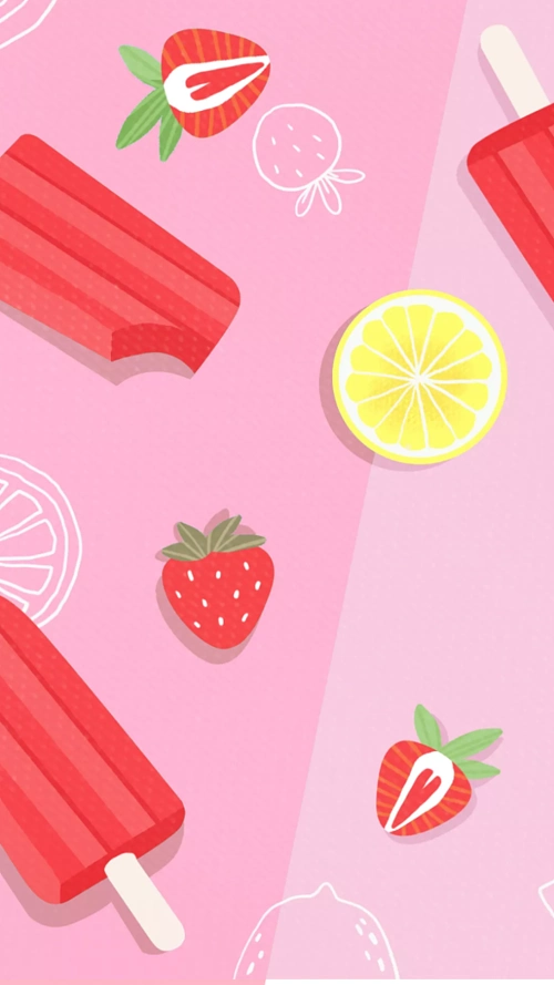 小清新草莓水果手机壁纸