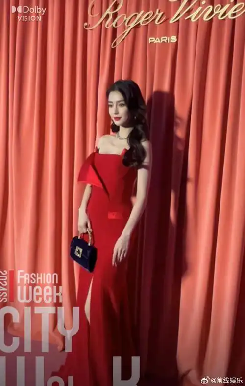 angelababy好明艳##angelababy红色高定礼服
