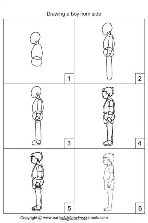 步骤侧面的男人简笔画人物侧脸全身简笔画 第2页小男孩侧身走路简笔画