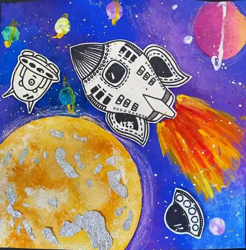 太空主题绘画