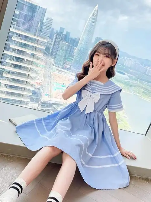 天颛 女童裙子夏季9-12岁中大童连衣裙小女孩子百搭外穿洋气小裙子夏