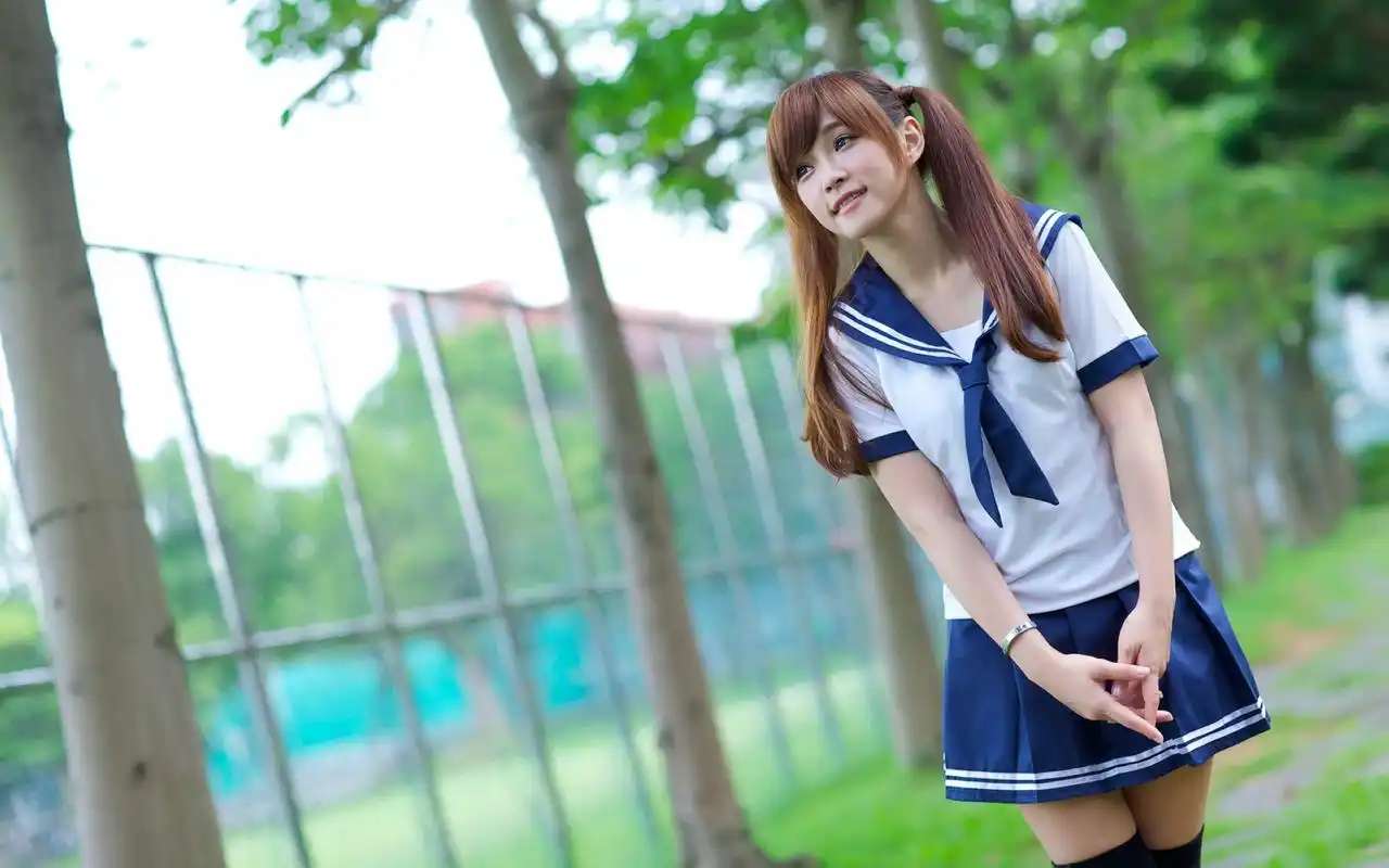 毕业季清纯可爱校园美女校服诱惑桌面壁纸第一辑