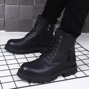 牛皮男士皮靴短靴工装休闲男靴靴高帮皮鞋冬季马丁靴圆头英伦冬季