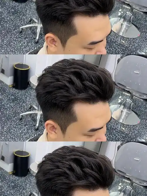 男士纹理大背头 成熟稳重风格适合长度8cm职场男士 上班族首