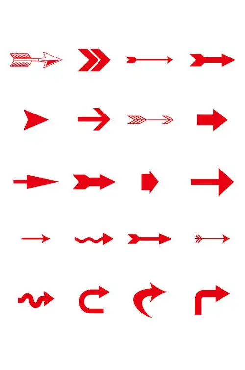 红色箭头指向指示图形元素