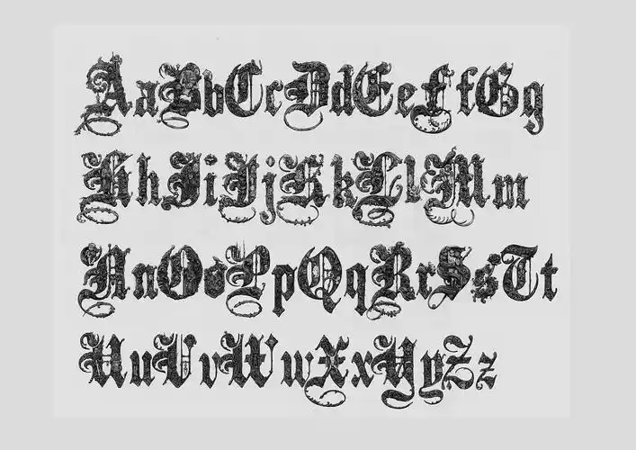 手绘哥特体字母