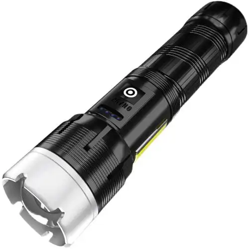 vs多功能强光手电筒超亮家用户外充电铝合金防水便携徒步流明远射