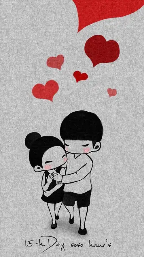 遇见你很幸福 可爱动漫情侣