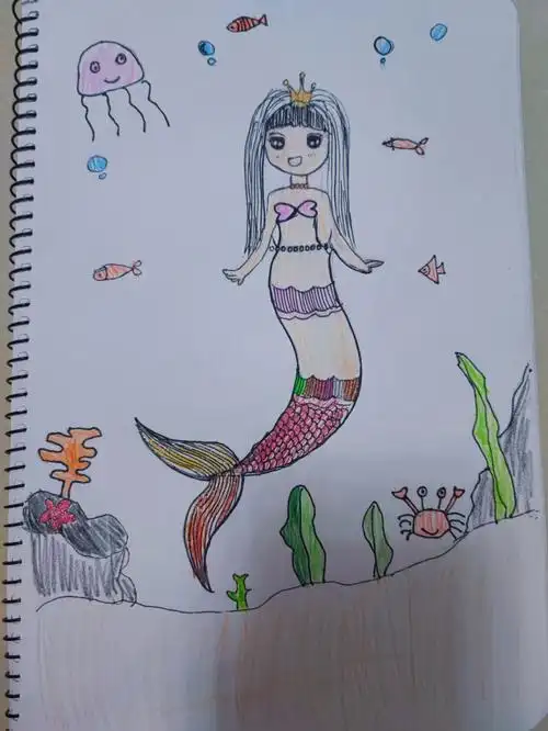 娃自己画的美人鱼