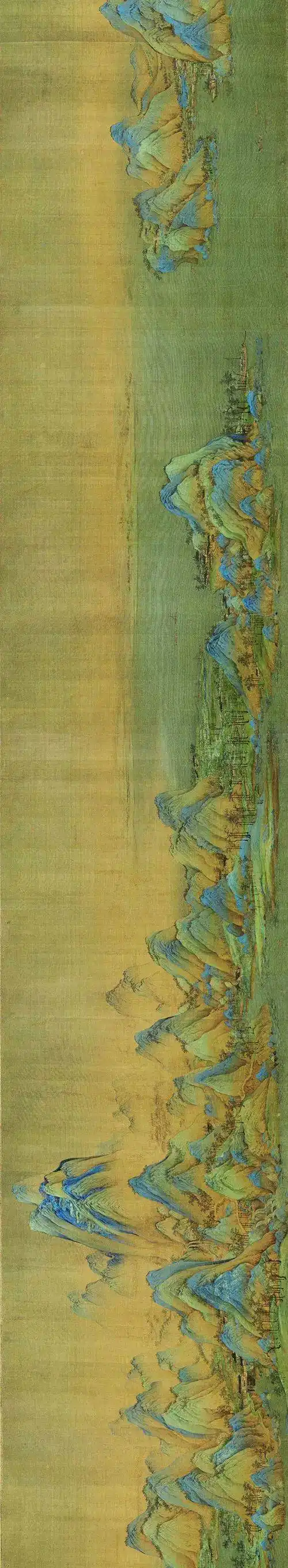 鉴赏│传世墨迹——王希孟《千里江山图》超清长卷