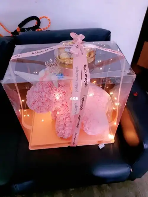 七夕礼物永生花独角兽实拍图