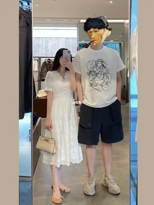 150与178身高差情侣夏日穿搭look