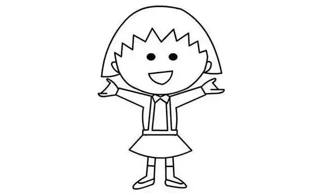 小丸子动漫人物简笔画步骤图片大全动漫人物儿童简笔画大全可乐云