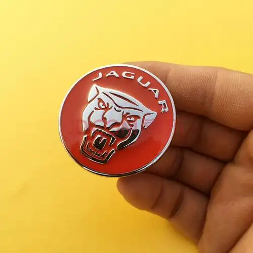 盘改装车标立体金属车贴捷豹排档中控换挡旋钮装饰贴立标 红色豹头