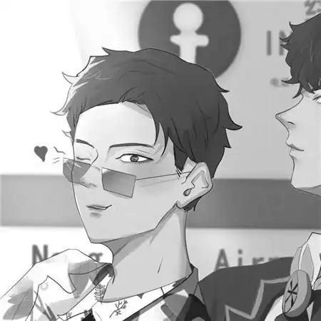 黑白基友头像一左一右帅气动漫图片