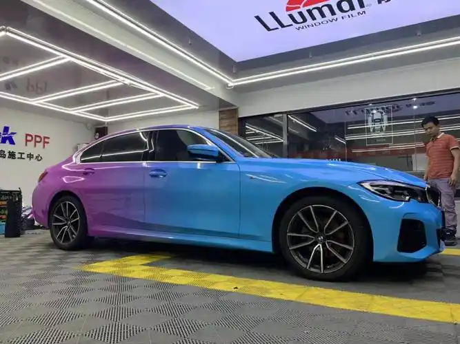 优雅与浪漫的相遇——青岛宝马3系改色渐变色蓝变紫_搜狐汽车_搜狐网