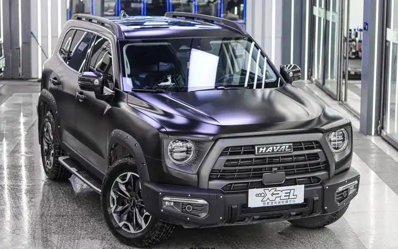 xpel西安汽车贴膜哈弗大狗装贴sv电光金属黑改色膜案列