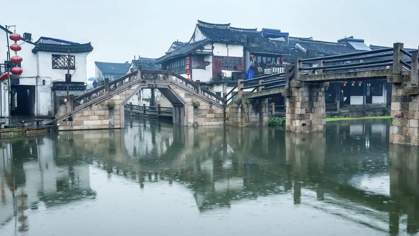 西塘古镇烟雨江南风景图片桌面壁纸
