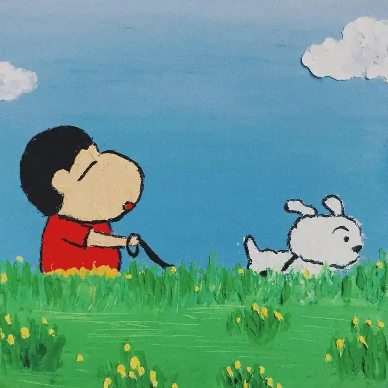 治愈系小新～简单惬意美好的生活#蜡笔小新 #油画棒 #治愈动 - 抖音