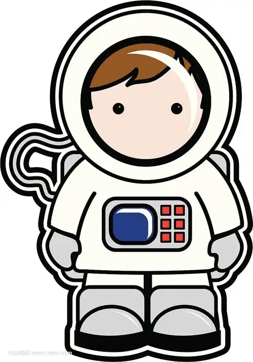 太空服,宇航服,宇航员穿的服装,航天员穿的手绘卡通可爱简笔画星球