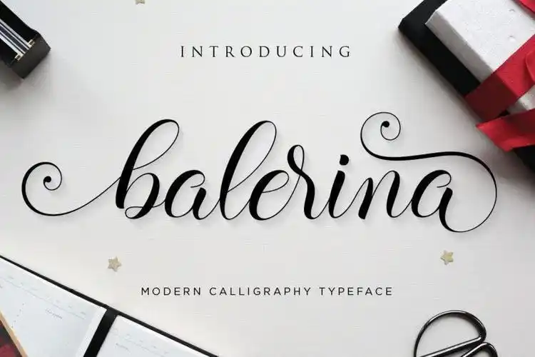balerina漂亮的连笔手写花体拉丁字母英文艺术字体下载