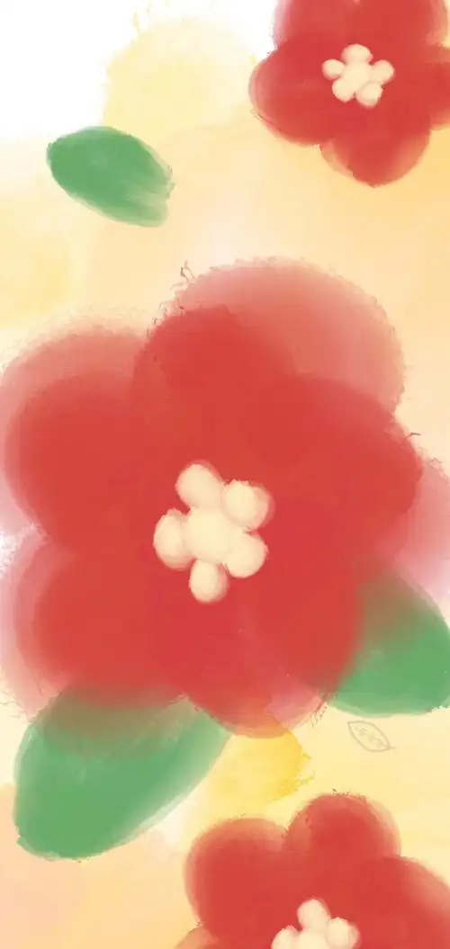 油画壁纸 - cr:@李李哈插画 素材 ins 韩系 可爱 简约 手绘 动漫 锁屏