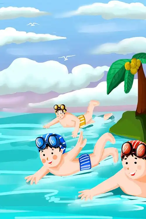 游泳插画